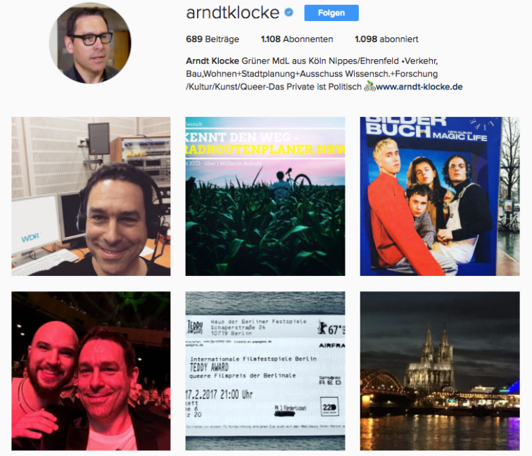 Screenshot Instagram Wahlkampf Arndt Glocke Grüne