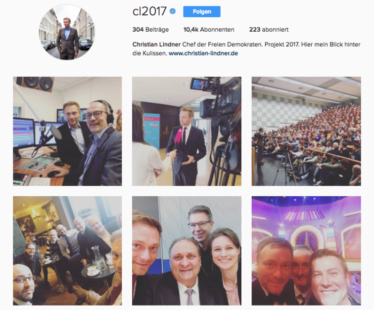 Screenshot Instagram Wahlkampf Christian Lindner FDP