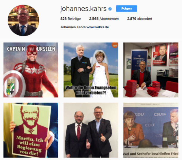 Screenshot Instagram Wahlkampf Johannes Kahrs SPD