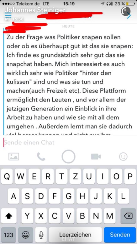 Wahlkampf mit Snapchat CDU